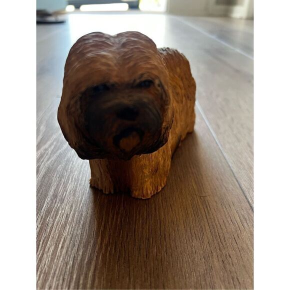 Brileyco Lhasa Apso Dog Figurine Signed Vintage Sculpture Hans Painted Artwork - Picture 5 of 10